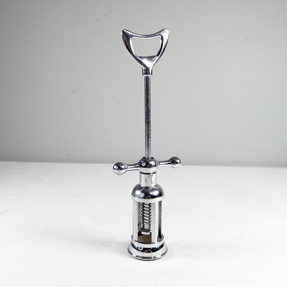 Vintage Silver toned metal wine corkscrew and soda / beer bottle opener - Picture 1 of 10